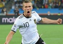 Mondiali- La Germania cala il Poker Germany v Australia: Mannschaft's Lukas Podolski is keeping his feet on the ground - Lucas Podolski
