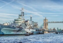 Londra: Immagini esclusive dell’HMS Belfast l’incrociatore del D-DAY Londonone radio sky