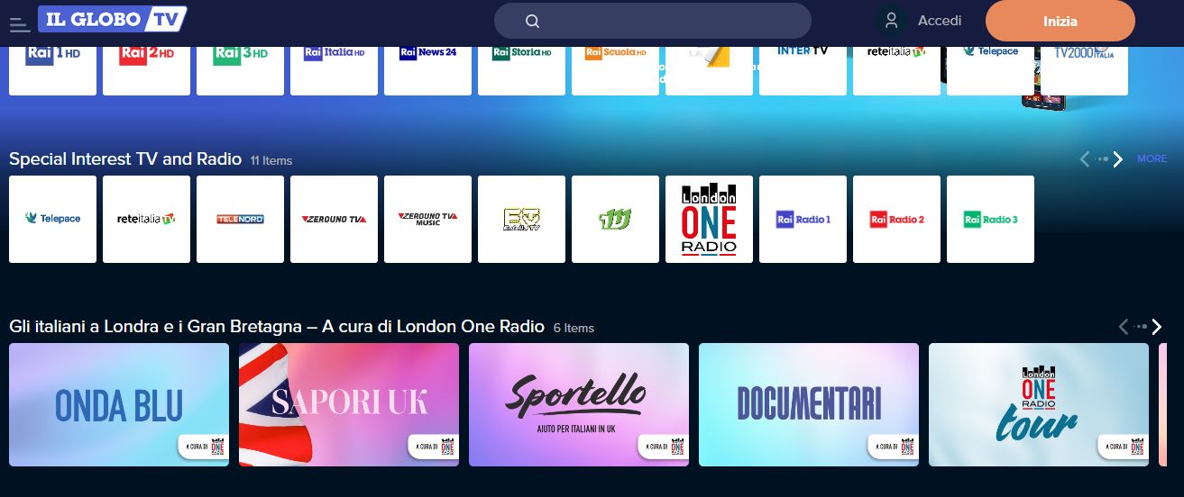 LondonONEradio il Globo tv radio documentari